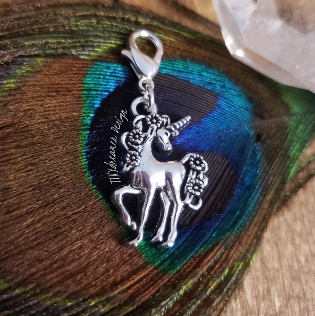 5/$25 Silver Unicorn Charm For Bracelet~Zipper~Fantasy~Princess~Horse~Equestrian